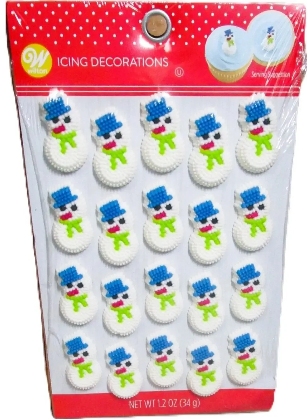 Wilton Dot Matrix Icing Decorations Cookies & Cupcakes Snowman Toppers Set of 20